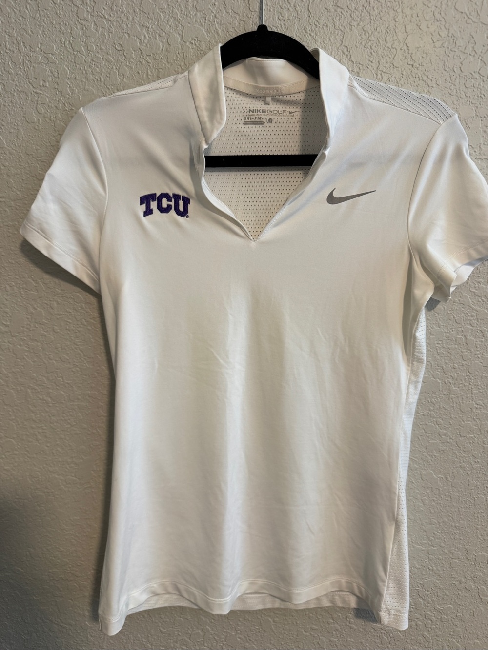 Nike Golf TCU White Performance Polo Top